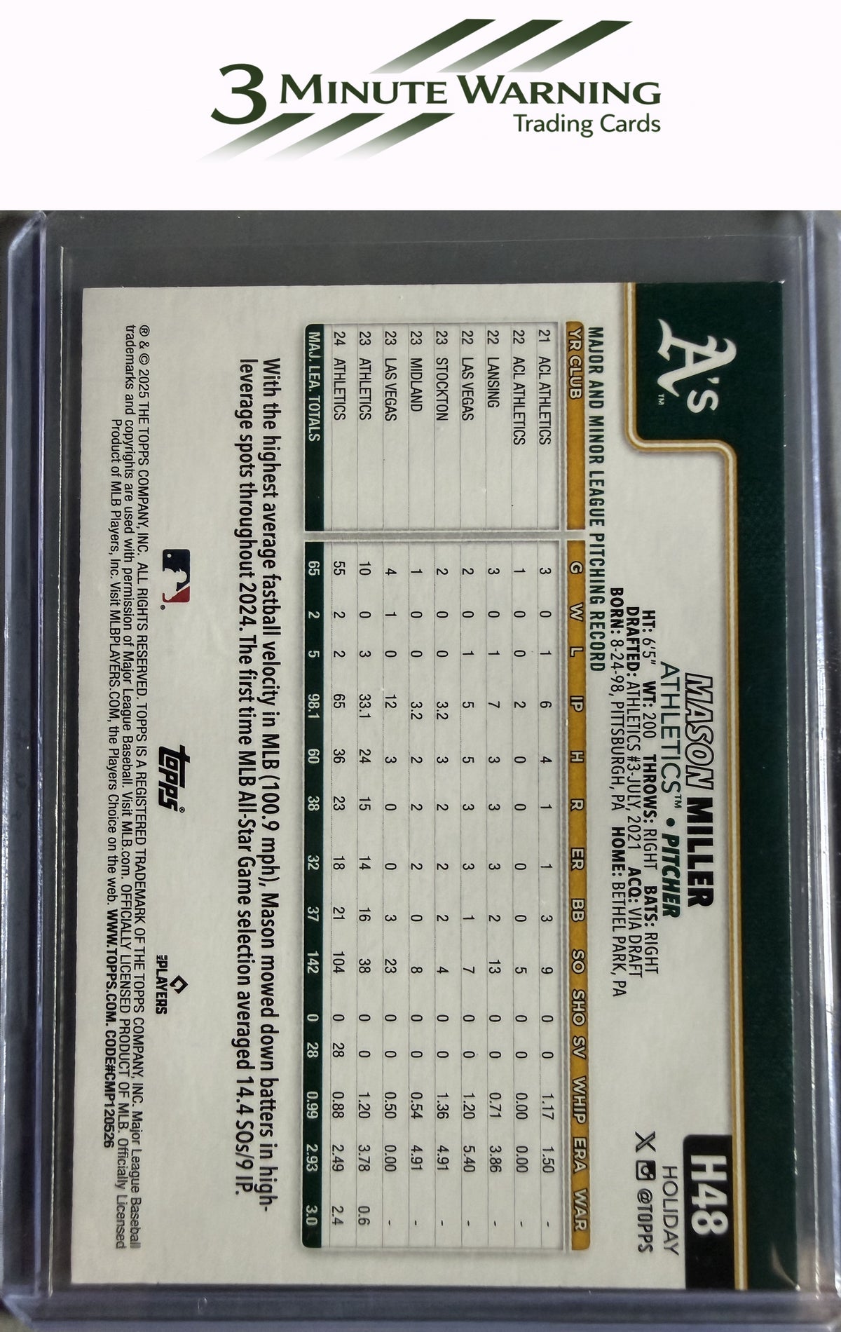 2025 Topps Holiday #H48 Mason Miller