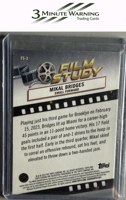 2023-24 Topps Chrome #FS-3 Mikal Bridges Film Study