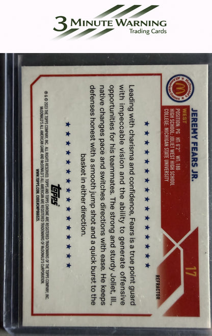 2023 Topps Chrome McDonald's All American #17 Jeremy Fears Jr.