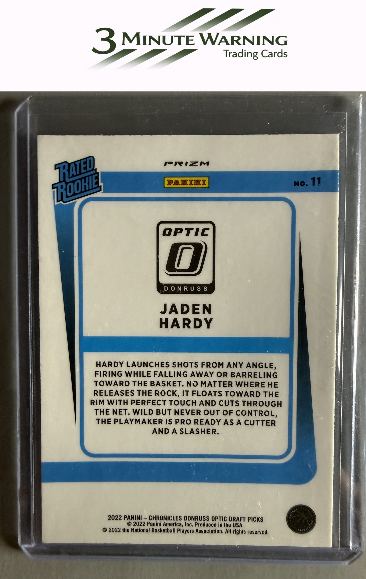 2022 Chronicles Draft Picks #11 Jaden Hardy Donruss Optic Rated Rookie Pink