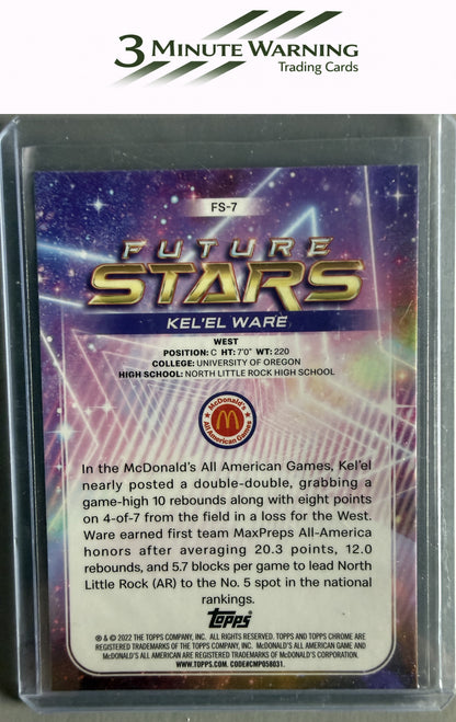2022 Topps Chrome McDonald's All American #FS-7 Kel'el Ware Future Stars