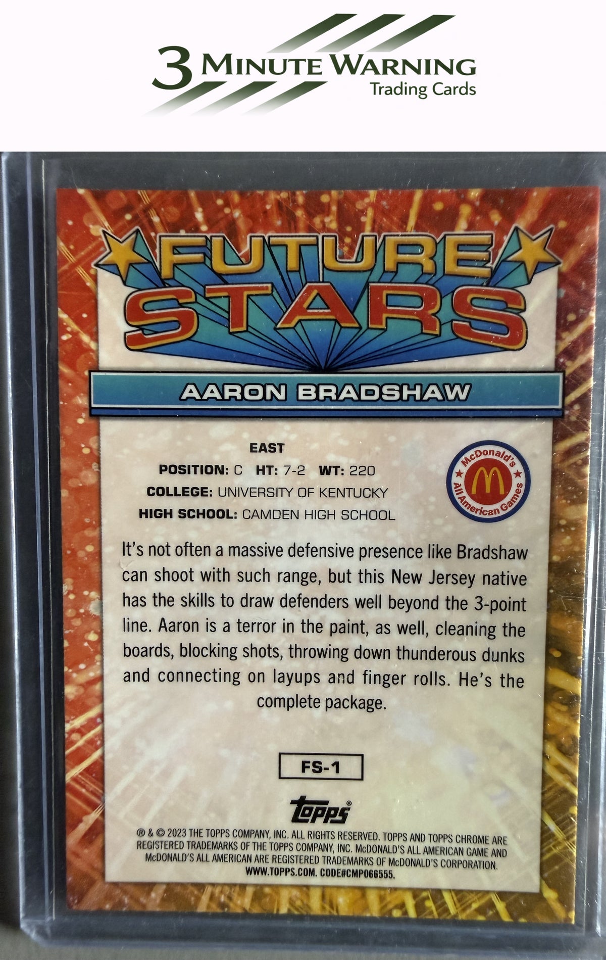 2023 Topps Chrome McDonald's All American #FS-1 Aaron Bradshaw Future Stars