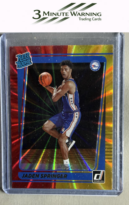 2021-22 Donruss #247 Jaden Springer Holo Red and Gold Laser