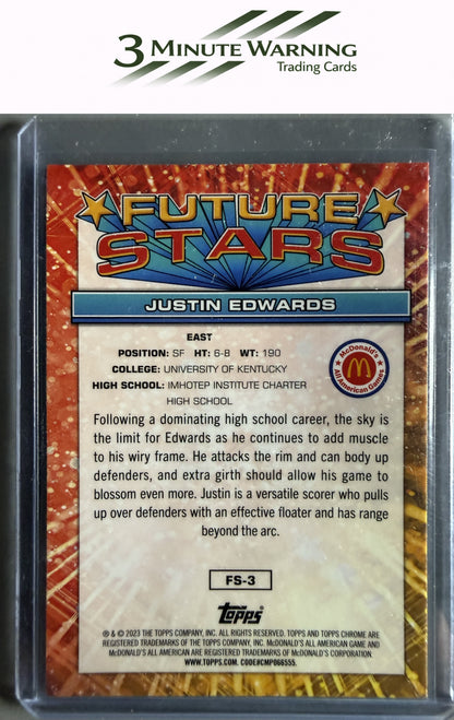 2023 Topps Chrome McDonald's All American #FS-3 Justin Edwards Future Stars