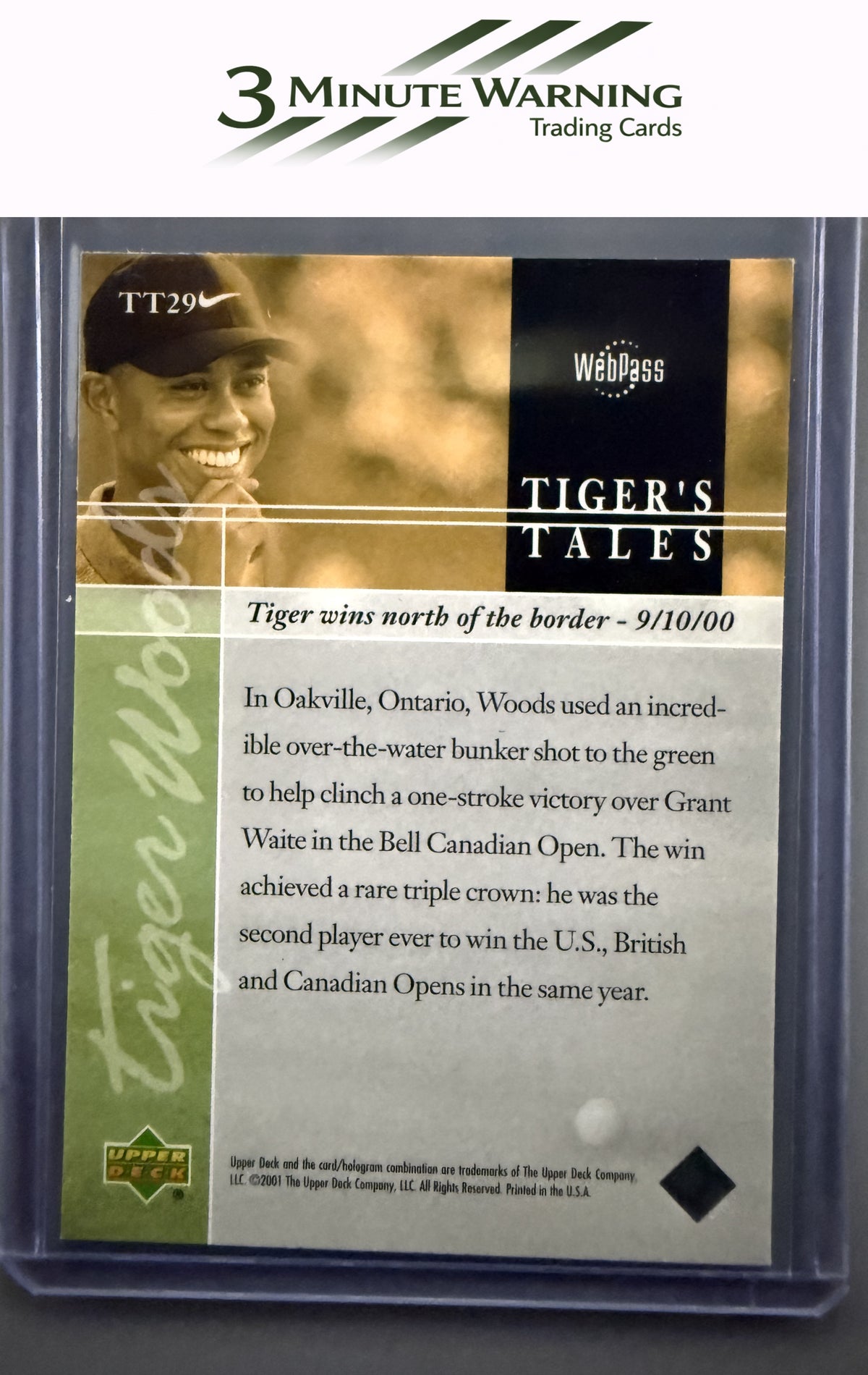 2001 Upper Deck #TT29 Tiger Woods Tiger's Tales