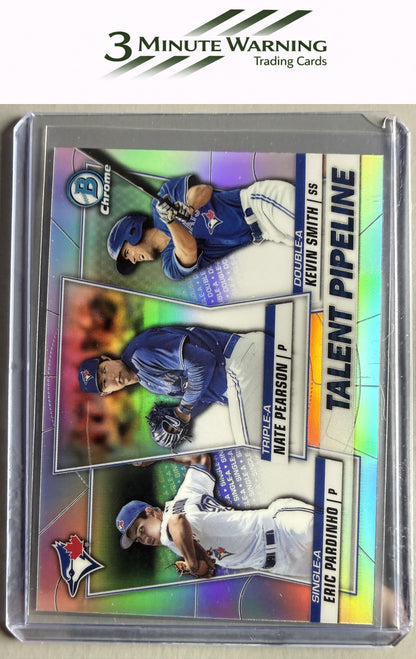 2020 Bowman #TP-TOR Kevin Smith / Nate Pearson / Eric Pardinho Chrome Talent Pipeline
