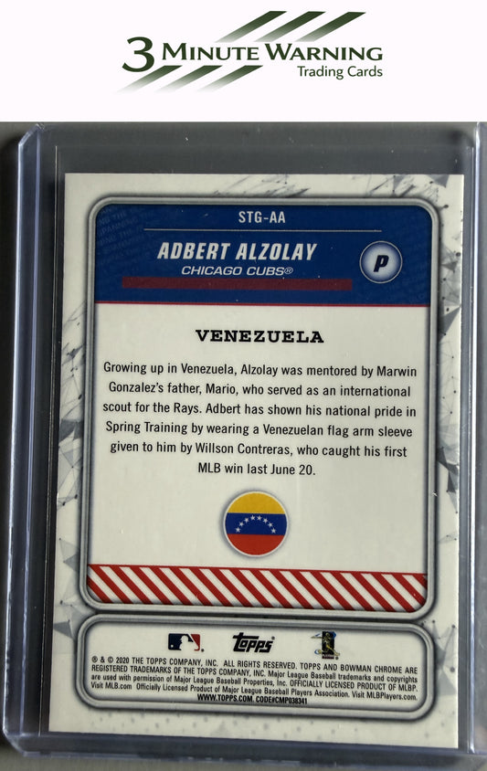 2020 Bowman #STG-AA Adbert Alzolay Chrome Spanning the Globe