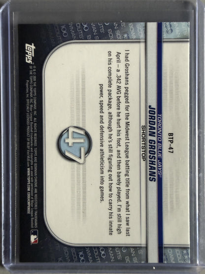 2020 Bowman #BTP-47 Jordan Groshans Chrome Bowman Scouts Top 100