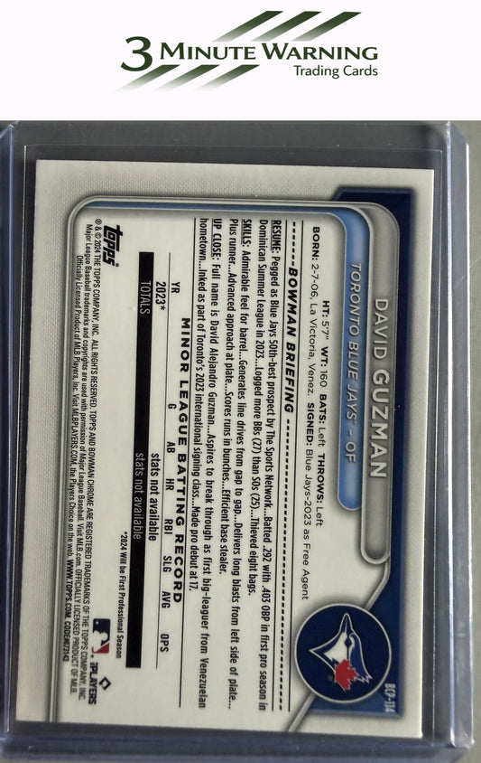 2024 Bowman #BCP-114 David Guzman Chrome Prospects
