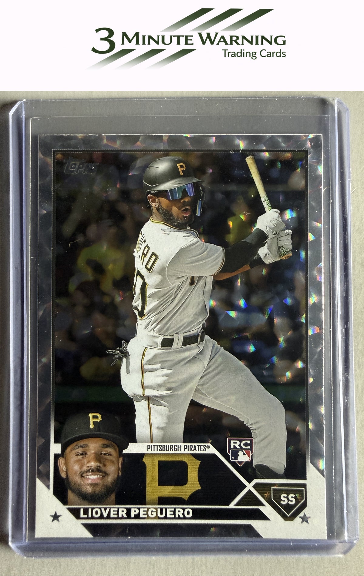 2023 Topps #238 Liover Peguero Silver Pattern Foilboard