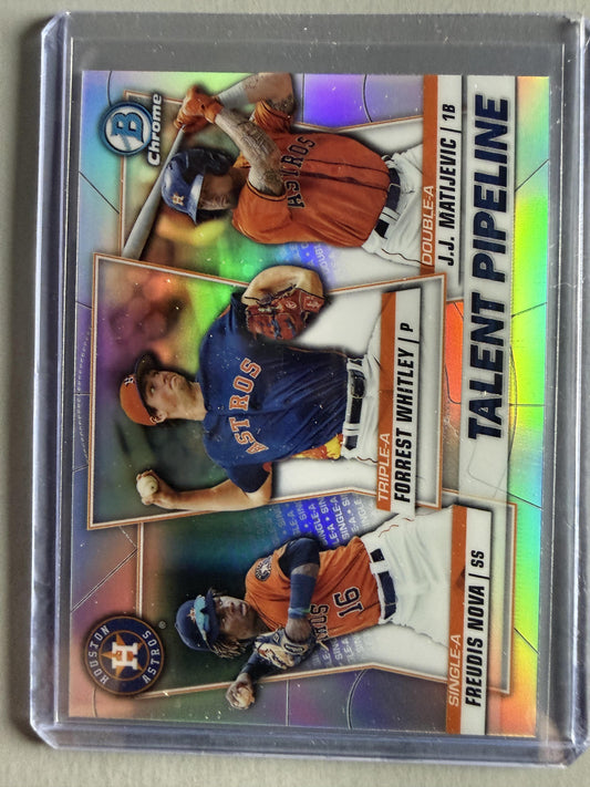 2020 Bowman #TP-HOU Forrest Whitley / J.J. Matijevic / Freudis Nova Chrome Talent Pipeline