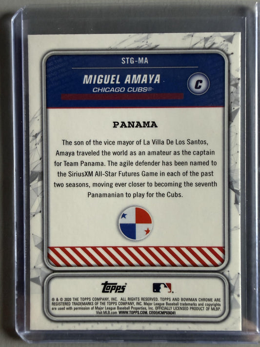 2020 Bowman #STG-MA Miguel Amaya Chrome Spanning the Globe