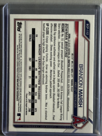 2021 Bowman #BCP-112 Brandon Marsh Chrome Prospects