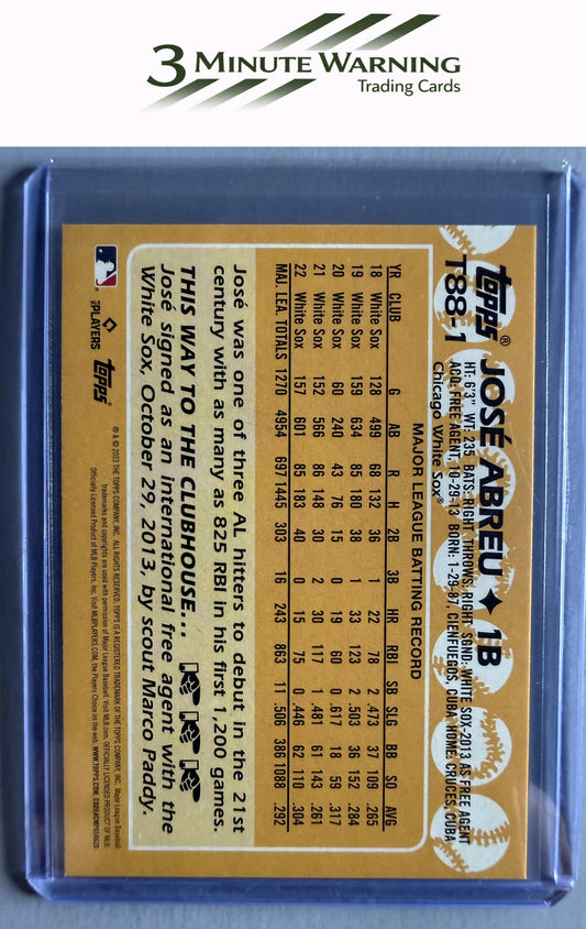 2023 Topps #T88-1 José Abreu 1988 Topps Baseball 35th Anniversary (Series One)