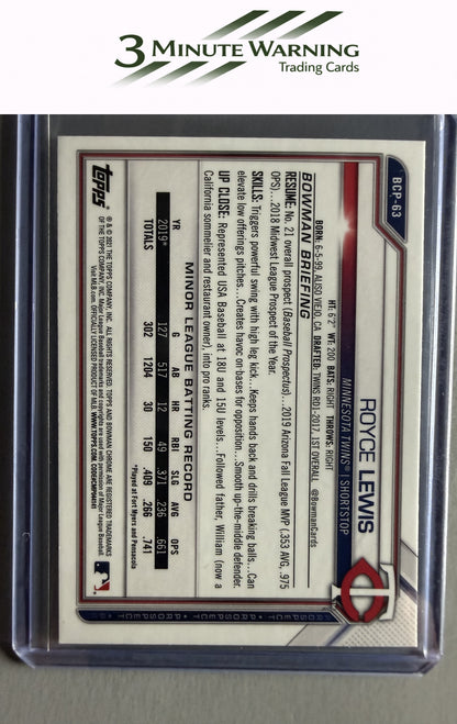 2021 Bowman #BCP-63 Royce Lewis Chrome Prospects