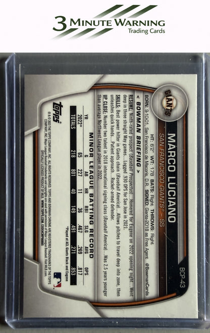 2023 Bowman #BCP-43 Marco Luciano Chrome Prospects