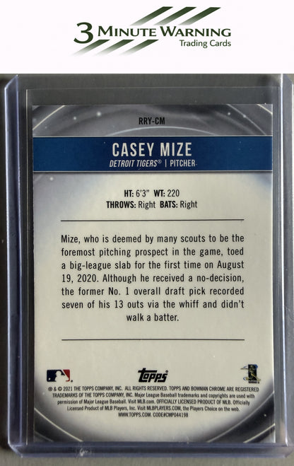 2021 Bowman #RRY-CM Casey Mize Chrome Rookie of the Year Favorites