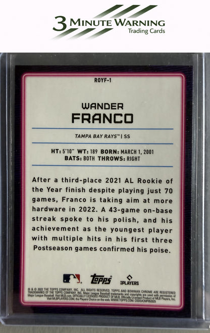 2022 Bowman #ROYF-1 Wander Franco Rookie of the Year Favorites Mojo Refractor