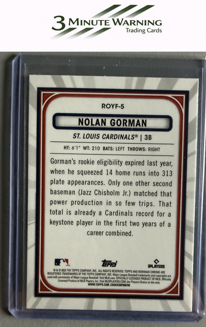 2023 Bowman #ROYF-5 Nolan Gorman Rookie of the Year Favorites