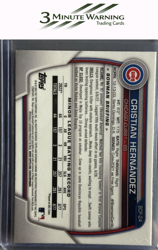 2023 Bowman #BCP-24 Cristian Hernandez Chrome Prospects