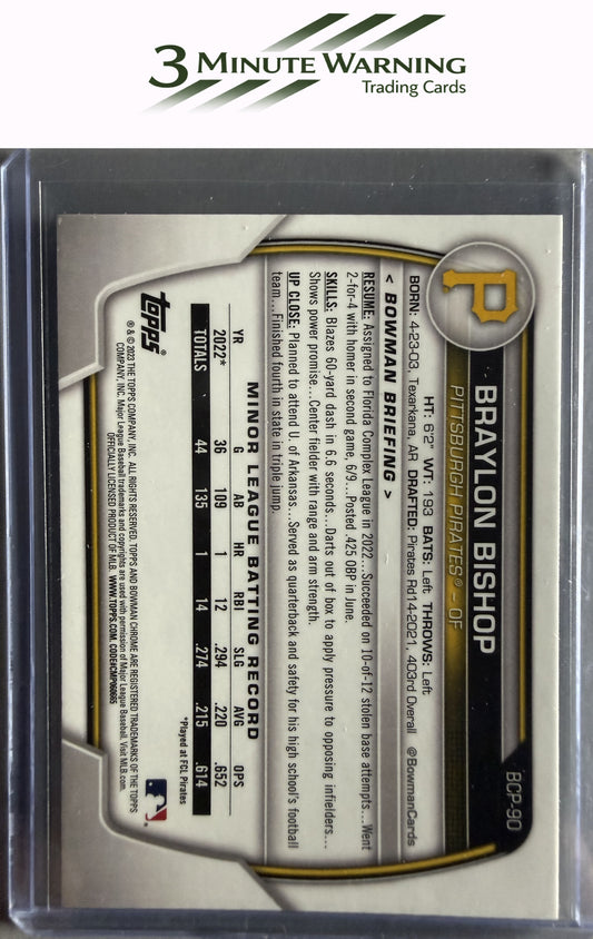 2023 Bowman #BCP-90 Braylon Bishop Chrome Prospects
