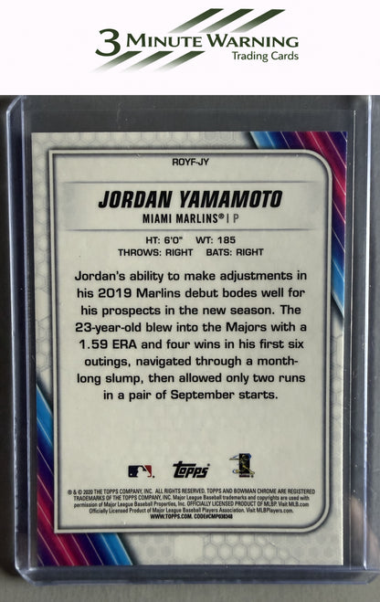 2020 Bowman #ROYF-JY Jordan Yamamoto Chrome Rookie of the Year Favorites