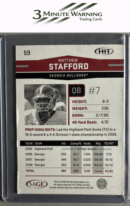2009 SAGE HIT #59 Matthew Stafford