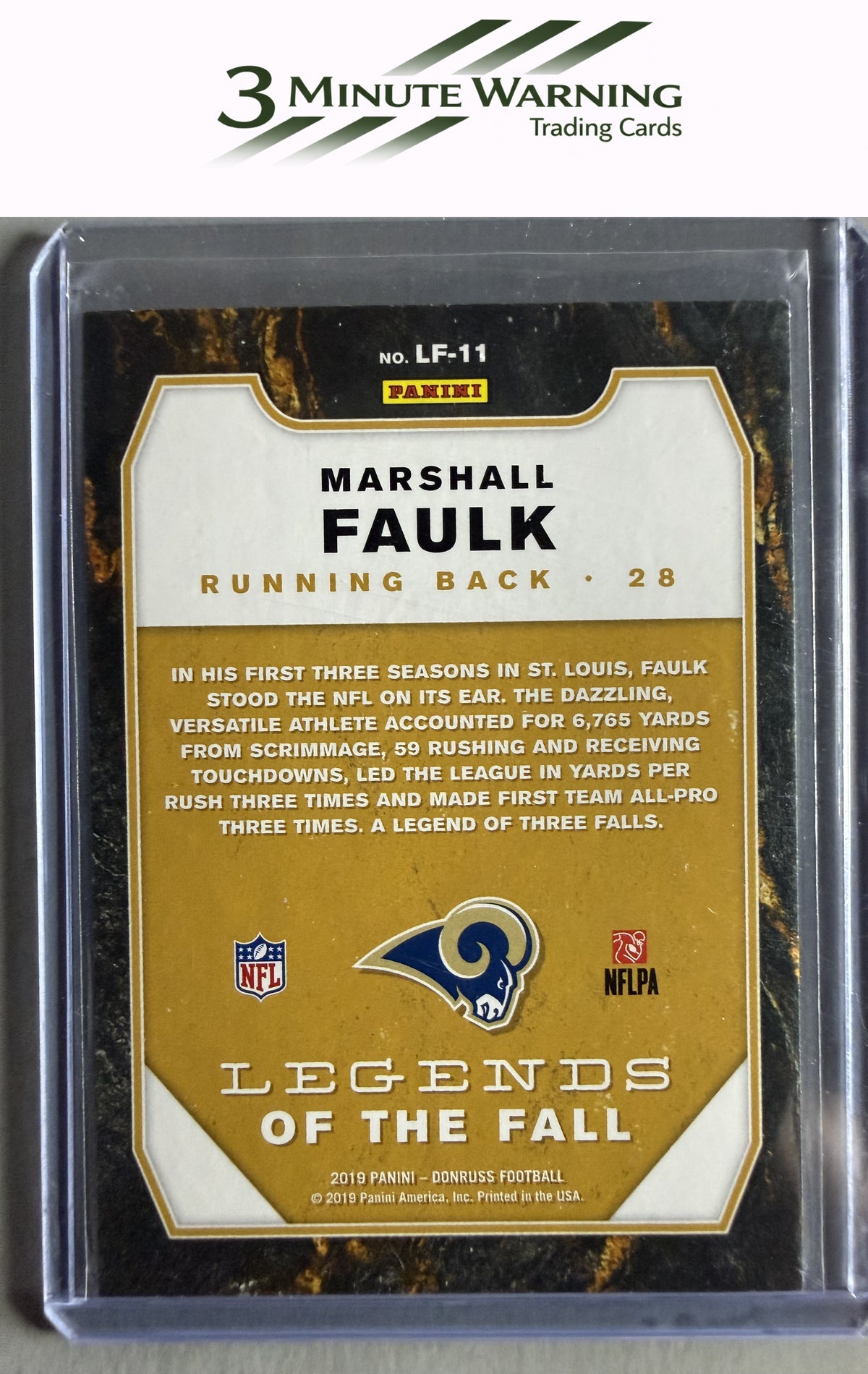 2019 Donruss #LF-11 Marshall Faulk Legends of the Fall