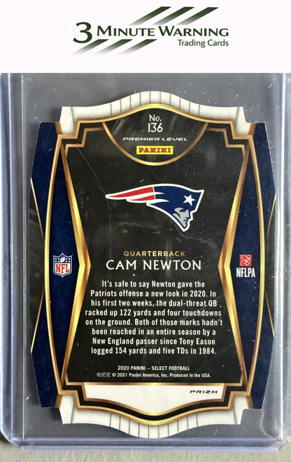 2020 Panini Select #136 Cam Newton Maroon Prizm Die Cut