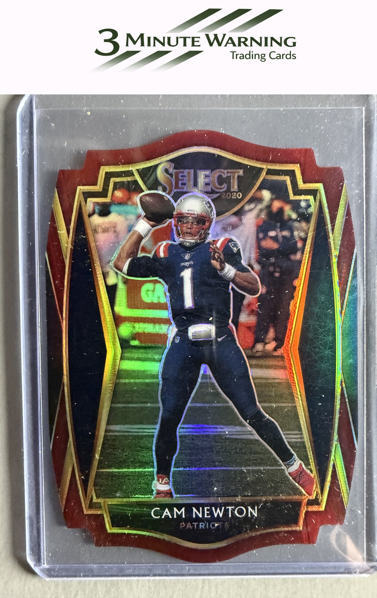 2020 Panini Select #136 Cam Newton Maroon Prizm Die Cut