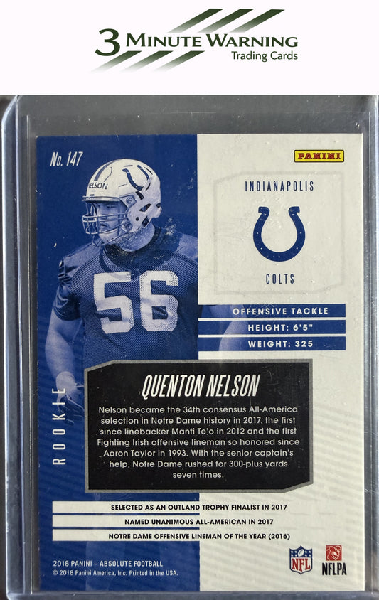 2018 Panini Absolute #147 Quenton Nelson Spectrum Gold
