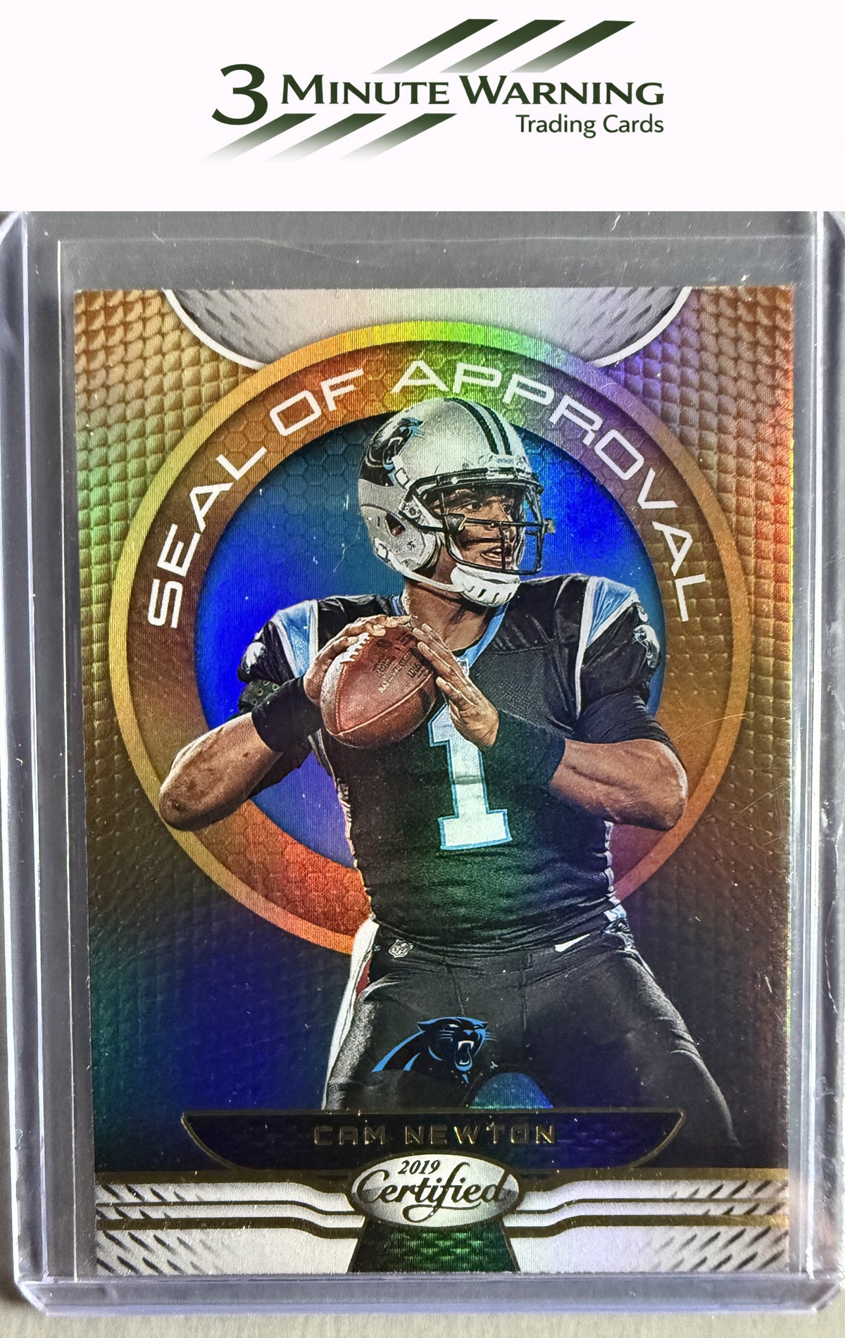 2019 Panini Certified #SA-CN Cam Newton Seal of Approval