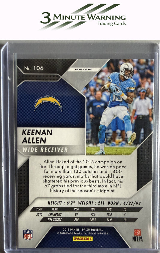 2016 Panini Prizm #106 Keenan Allen Red White & Blue Disco