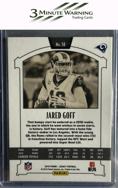 2019 Panini Legacy #58 Jared Goff Premium Edition