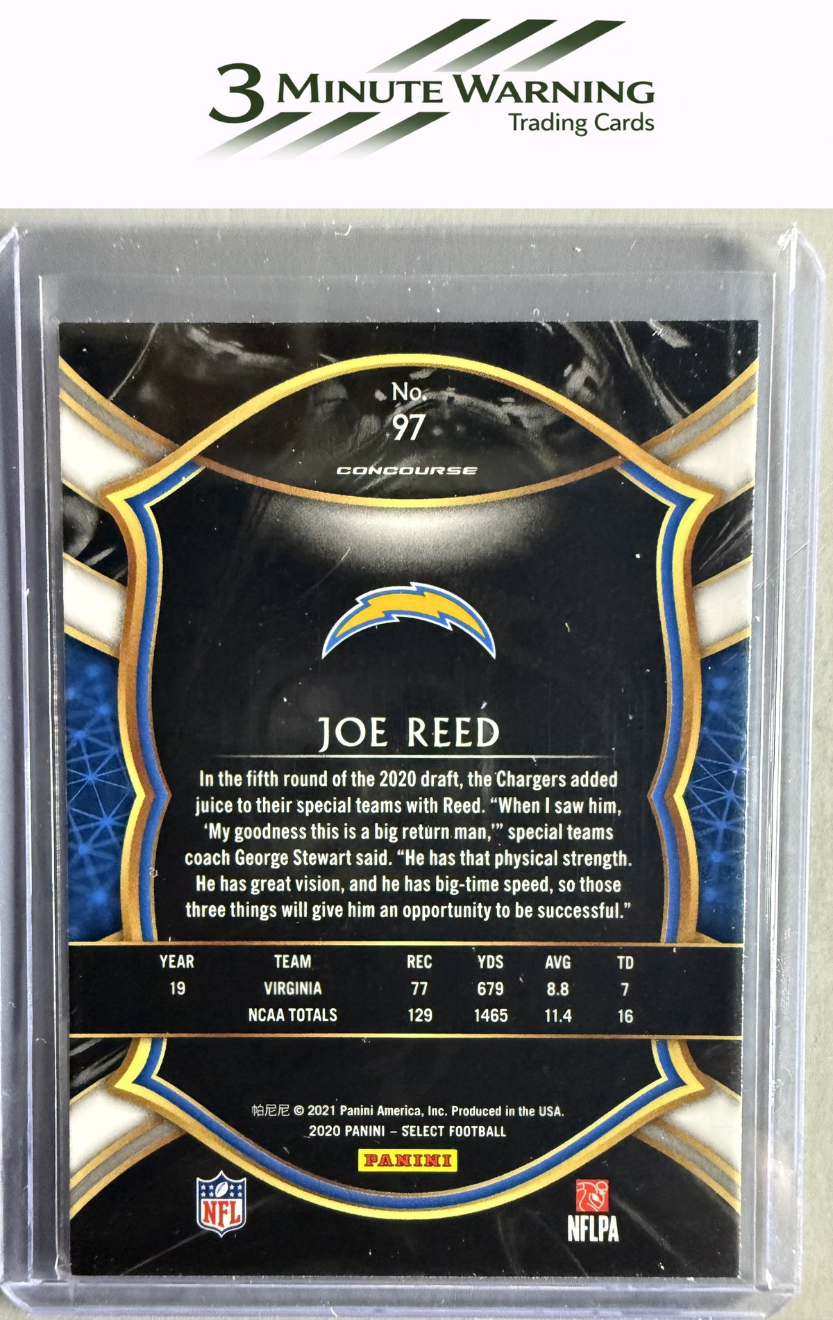 2020 Panini Select #97 Joe Reed
