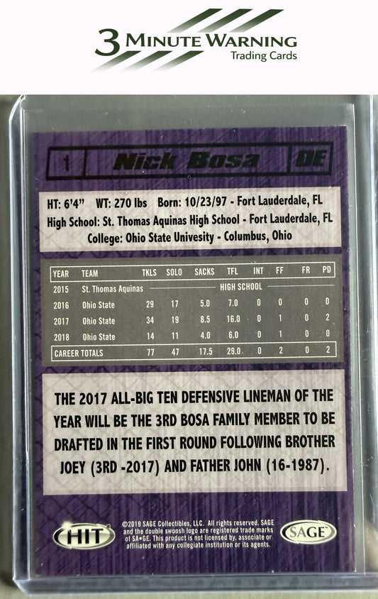 2019 SAGE HIT #1 Nick Bosa