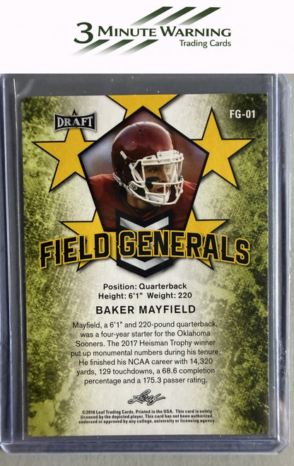 2018 Leaf Draft #FG-01 Baker Mayfield Field Generals