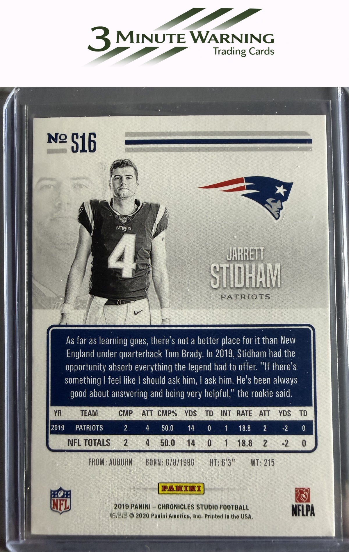2019 Panini Chronicles #S16 Jarrett Stidham Studio
