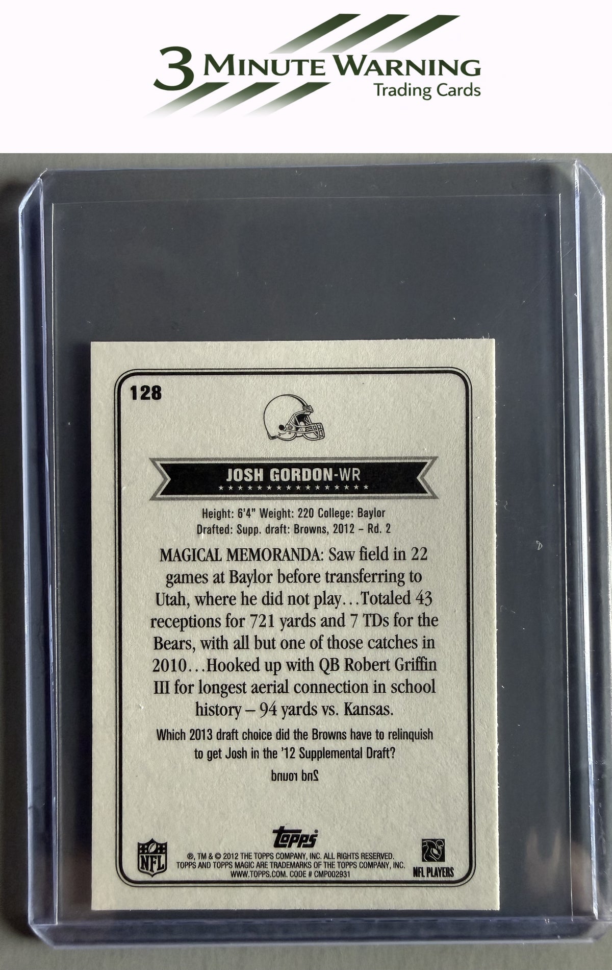 2012 Topps Magic #128 Josh Gordon Mini