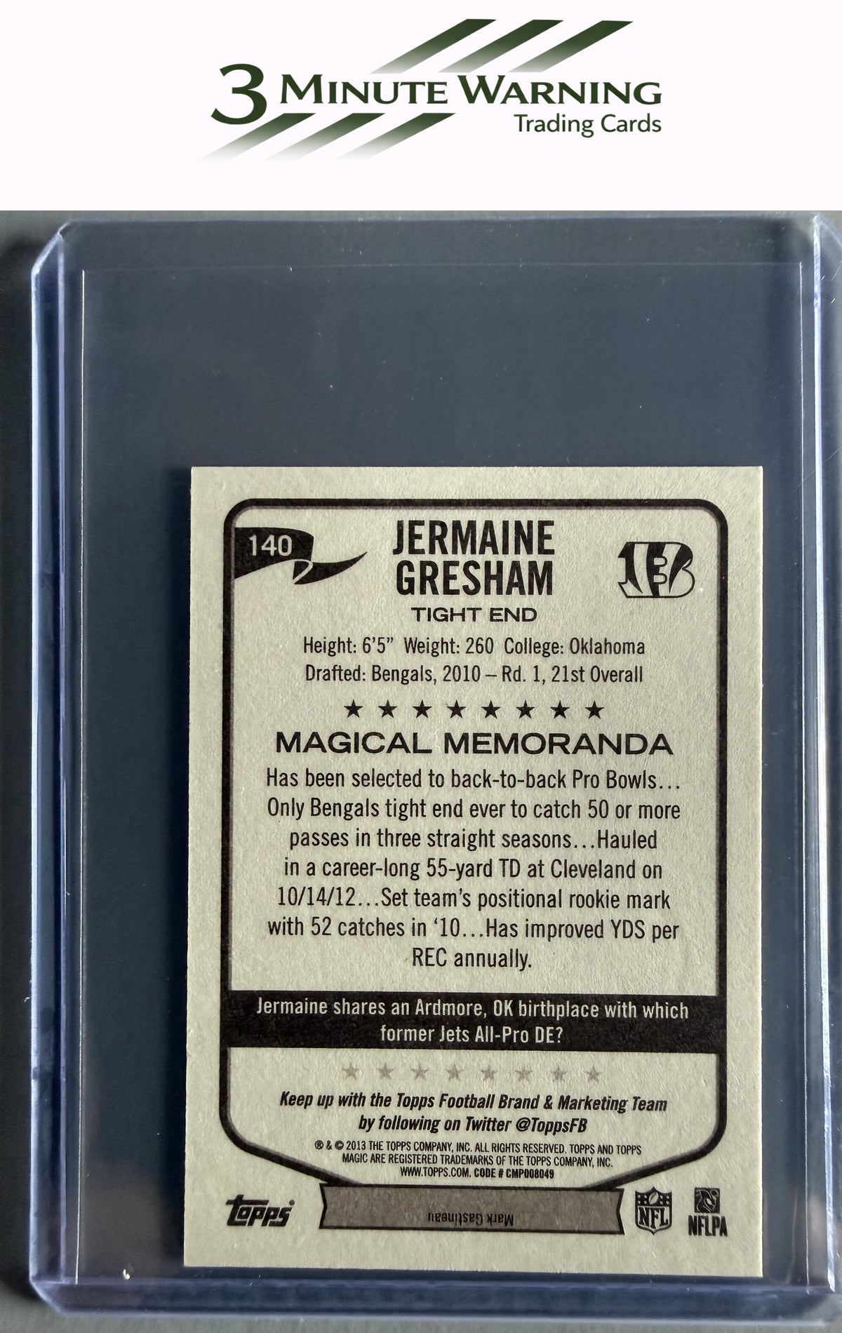 2013 Topps Magic #140 Jermaine Gresham Mini Red Border #/50
