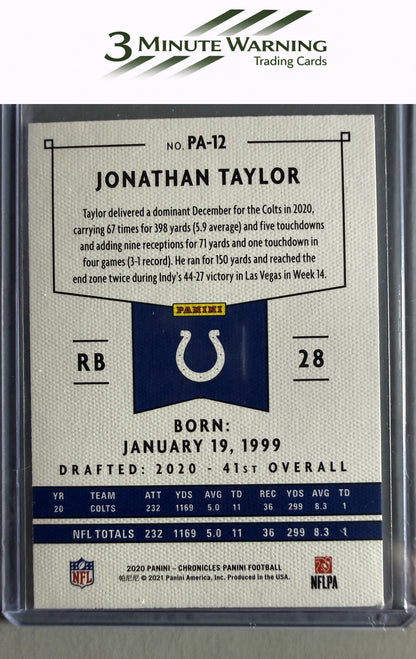 2020 Panini Chronicles #PA-12 Jonathan Taylor Panini