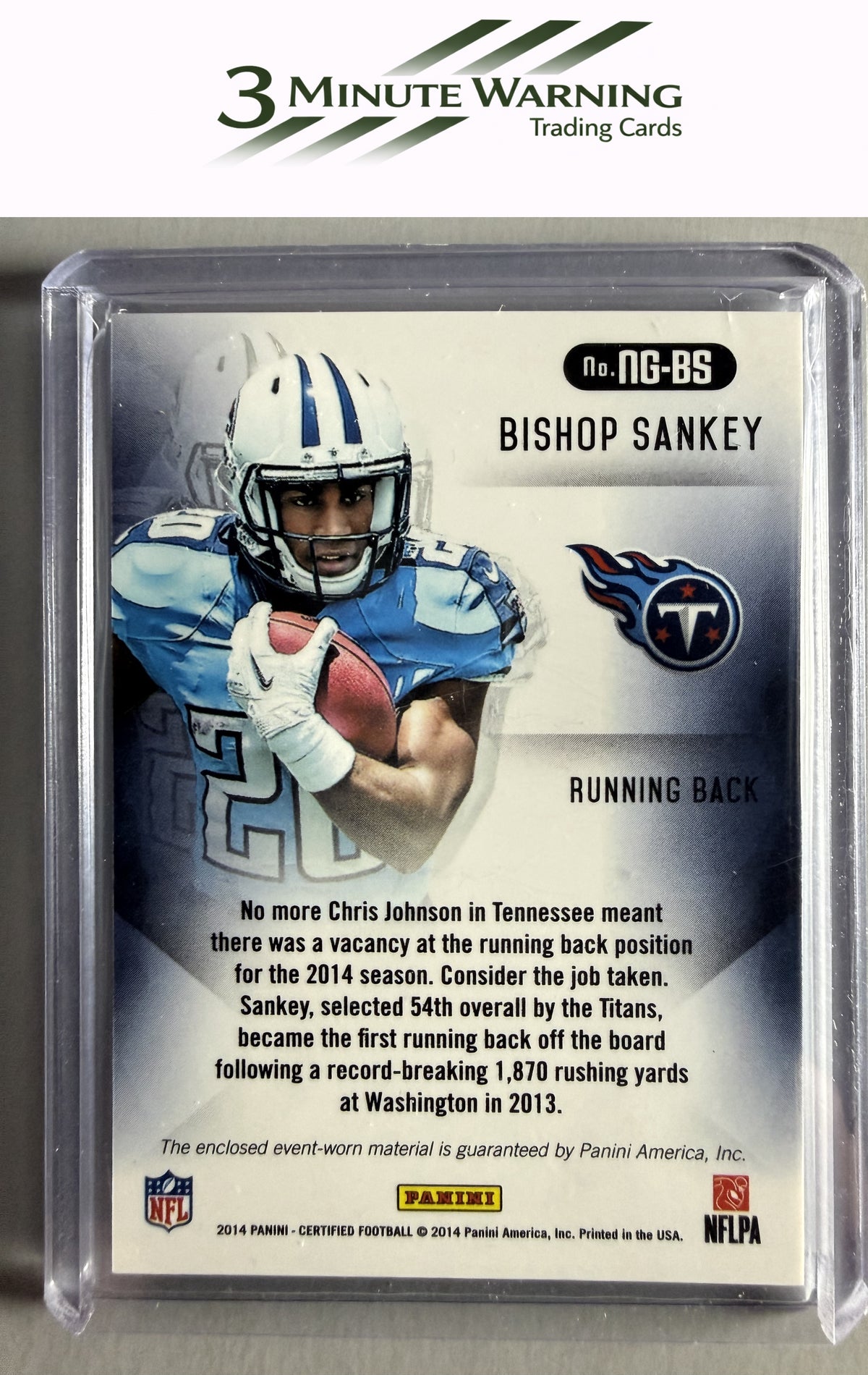 2014 Panini Certified #NG-BS Bishop Sankey New Generation Materials #/599