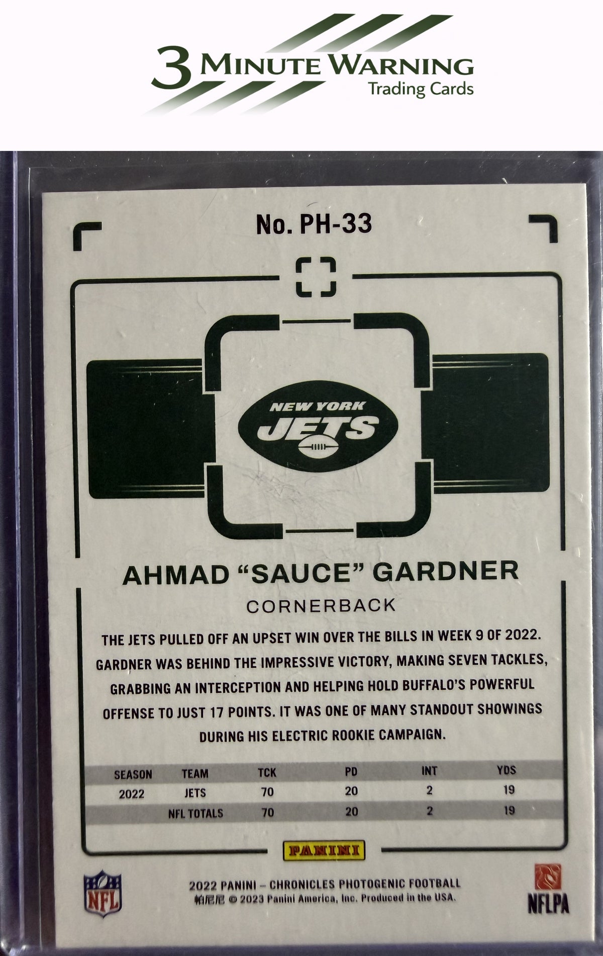 2022 Panini Chronicles #PH-33 Ahmad "Sauce" Gardner Photogenic