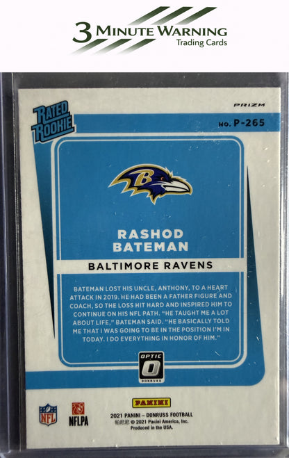 2021 Donruss #P-265 Rashod Bateman Optic Rated Rookie Preview Pink