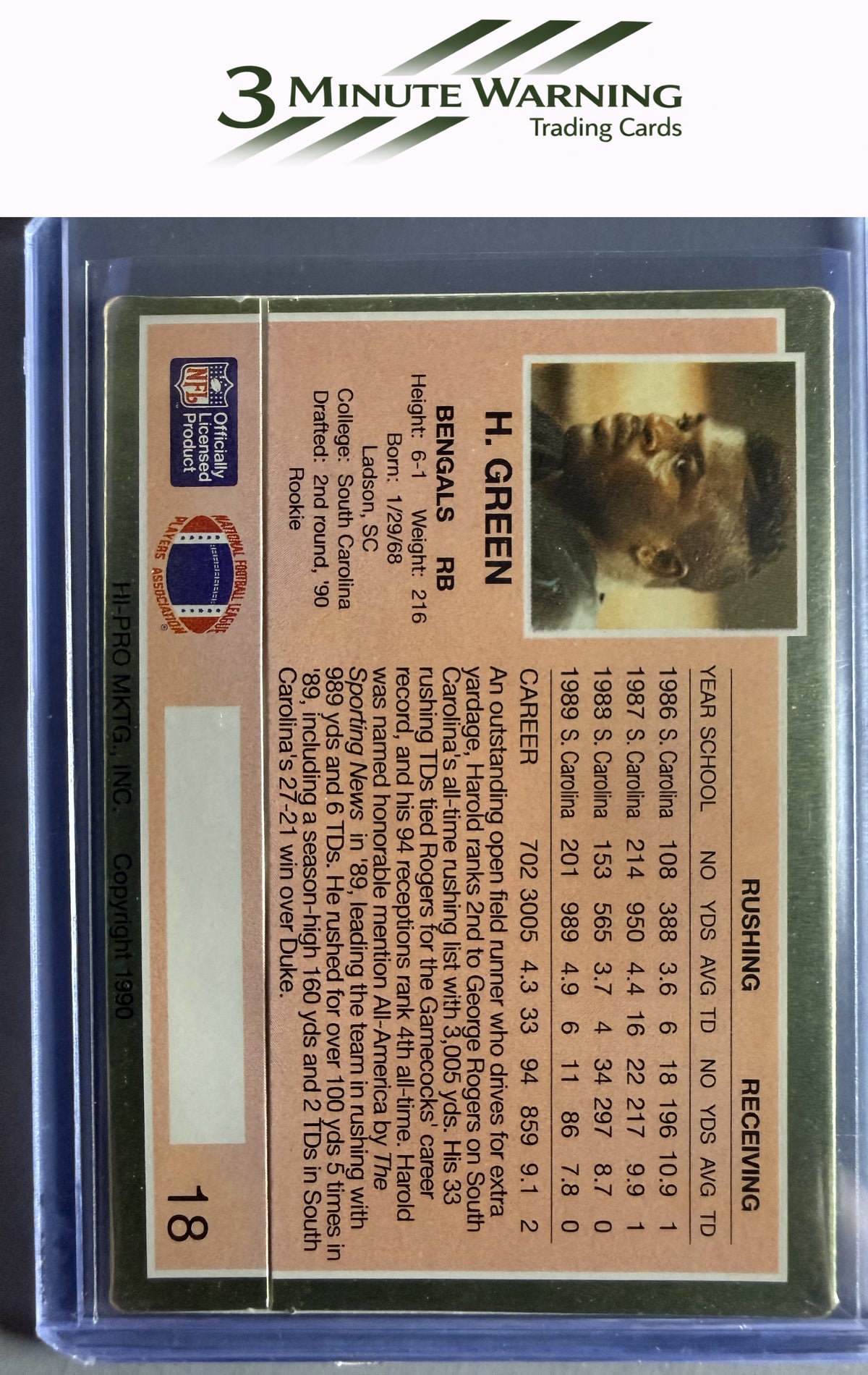 1990 Action Packed Rookie/Update #18 Harold Green