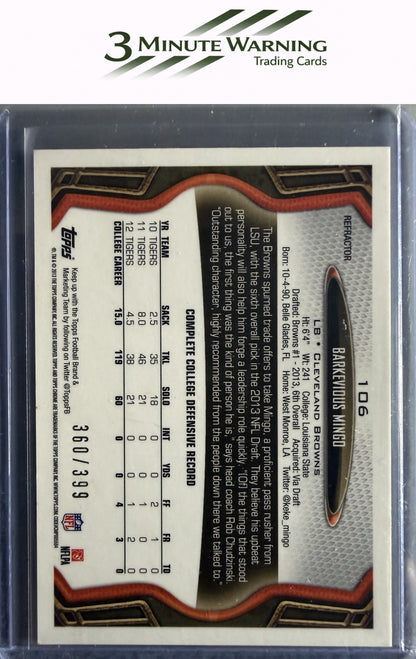 2013 Topps #282 Barkevious Mingo Pink #/399