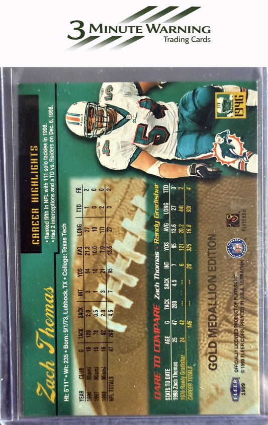 1999 Ultra #194G Zach Thomas Gold Medallion