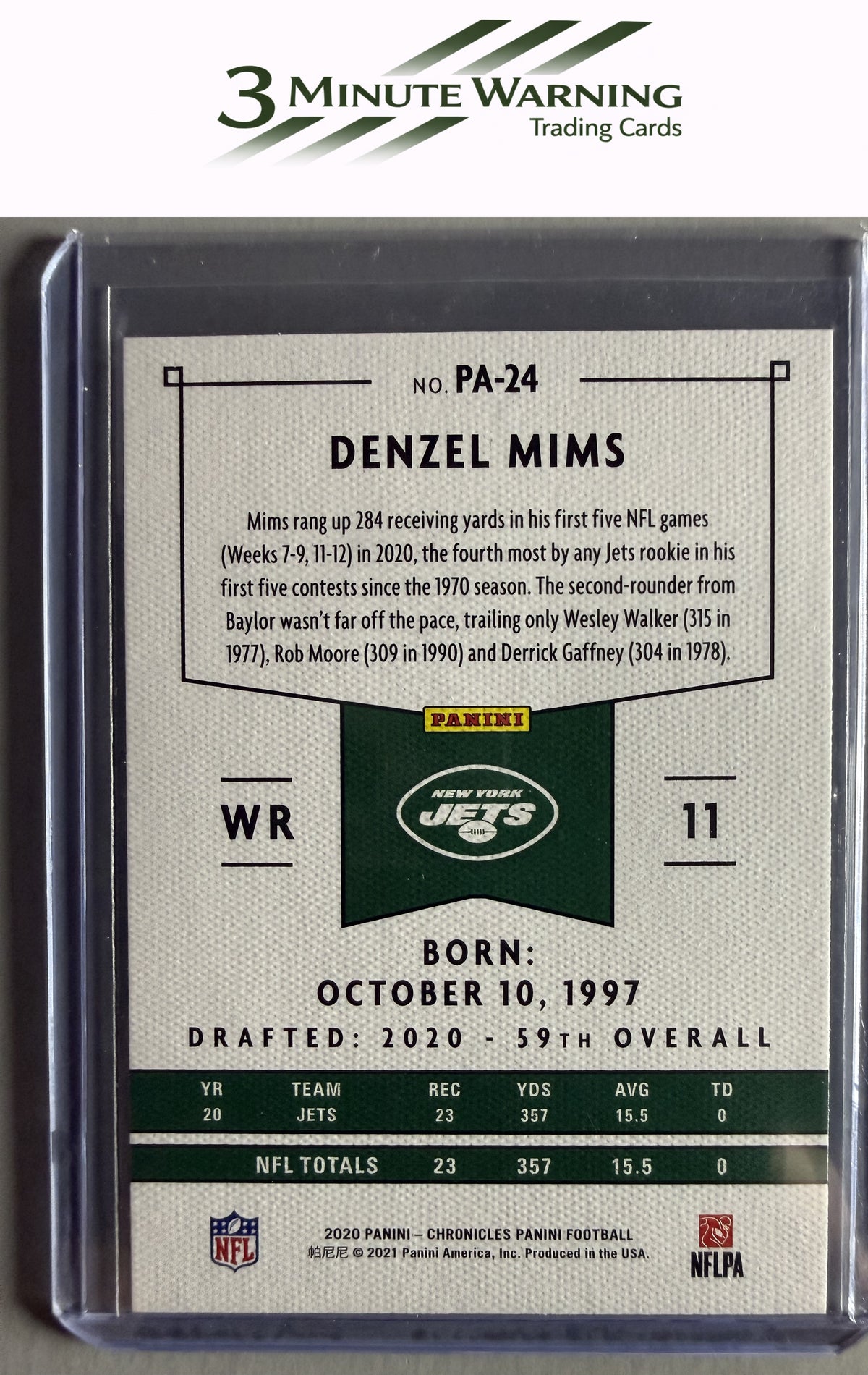 2020 Panini Chronicles #PA-24 Denzel Mims Panini