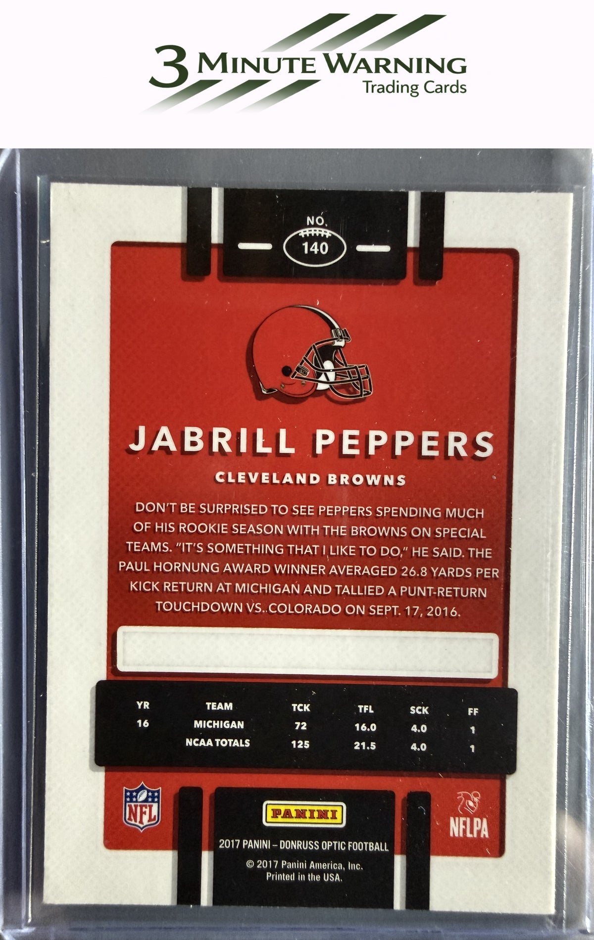 2017 Donruss Optic #140 Jabrill Peppers