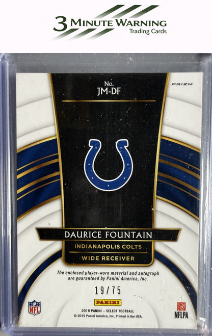 2018 Panini Select #JM-DF Daurice Fountain RPA White Prizm #/75